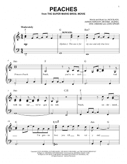 Peaches from 'The Super Mario Bros. Movie' Sheet Music in B Minor  (transposable) - Download & Print - SKU: MN0273268