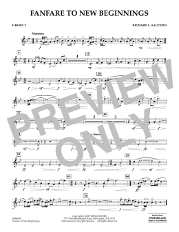 Fanfare for New Beginnings - F Horn 2 (Concert Band) - Sheet Music