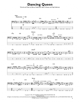 page one of Dancing Queen (Easy Bass Tab)