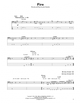 page one of Fire (Easy Bass Tab)