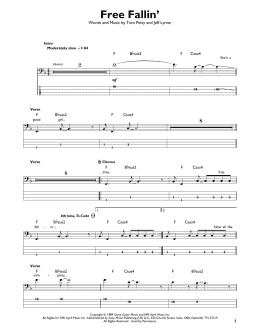 page one of Free Fallin' (Easy Bass Tab)