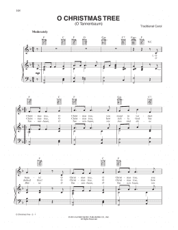 page one of O Christmas Tree (Piano, Vocal & Guitar Chords (Right-Hand Melody))