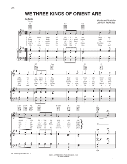 page one of We Three Kings Of Orient Are (Piano, Vocal & Guitar Chords (Right-Hand Melody))