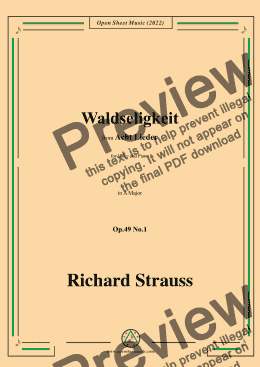 page one of Richard Strauss-Waldseligkeit,in A Major