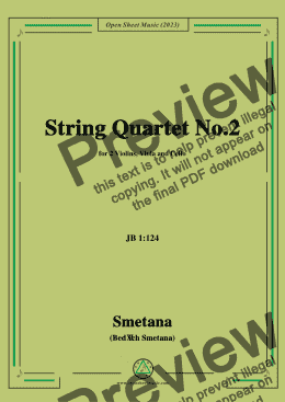 page one of Smetana-String Quartet No.2,JB 1:124