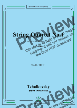 page one of Tchaikovsky-String Quartet No.1,in D Major,Op.11