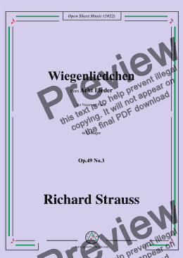 page one of Richard Strauss-Wiegenliedchen,in G Major