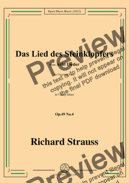 page one of Richard Strauss-Das Lied des Steinklopfers,in f sharp minor