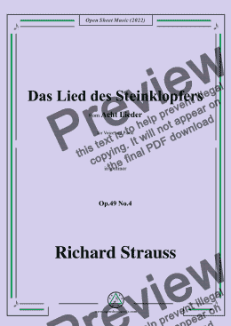 page one of Richard Strauss-Das Lied des Steinklopfers,in g minor