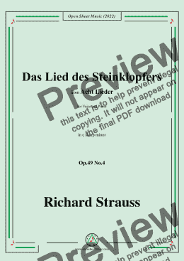 page one of Richard Strauss-Das Lied des Steinklopfers,in c sharp minor