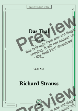 page one of Richard Strauss-Das Tal,in A flat Major,Op.51 No.1