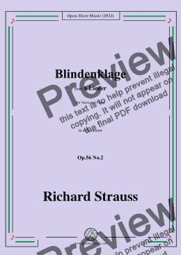 page one of Richard Strauss-Blindenklage,in a flat minor