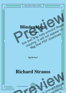 page one of Richard Strauss-Blindenklage,in a minor