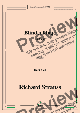 page one of Richard Strauss-Blindenklage,in f minor,Op.56 No.2