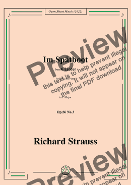 page one of Richard Strauss-Im Spätboot,in F Major,Op.56 No.3