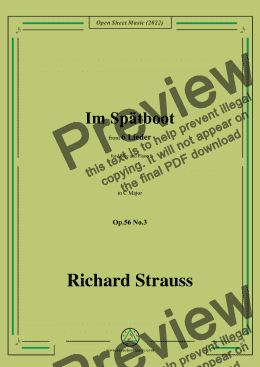 page one of Richard Strauss-Im Spätboot,in C Major,Op.56 No.3