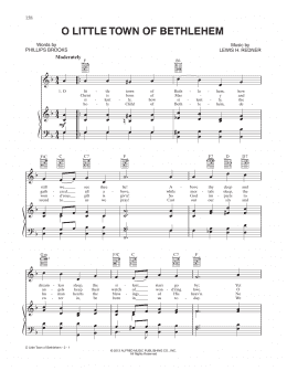 page one of O Little Town Of Bethlehem (Piano, Vocal & Guitar Chords (Right-Hand Melody))