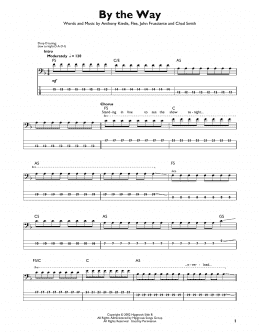 page one of By The Way (Easy Bass Tab)