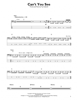 page one of Can't You See (Easy Bass Tab)