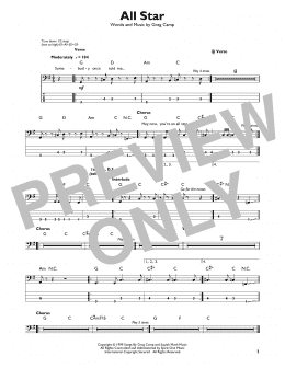 page one of All Star (Easy Bass Tab)