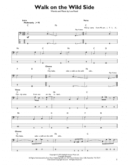 page one of Walk On The Wild Side (Easy Bass Tab)