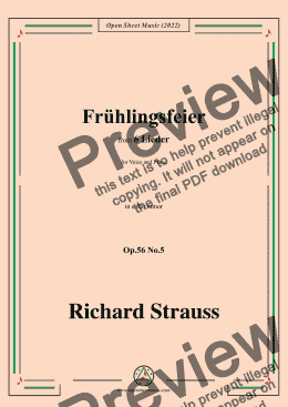 page one of Richard Strauss-Frühlingsfeier,in e flat minor