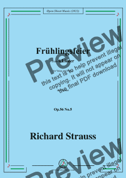 page one of Richard Strauss-Frühlingsfeier,in f minor,Op.56 No.5