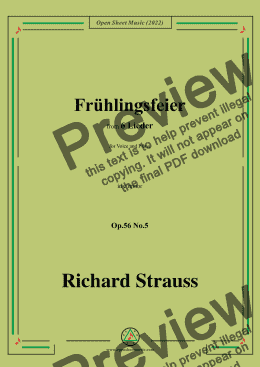 page one of Richard Strauss-Frühlingsfeier,in c minor,Op.56 No.5