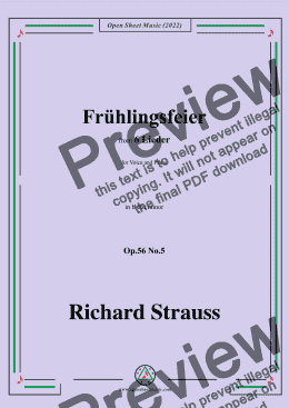 page one of Richard Strauss-Frühlingsfeier,in b flat minor