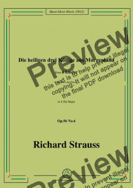 page one of Richard Strauss-Die heiligen drei Könige aus Morgenland,in A flat Major