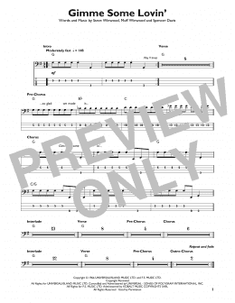 page one of Gimme Some Lovin' (Easy Bass Tab)