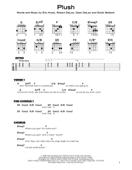 page one of Plush (Really Easy Guitar)