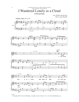 page one of I Wandered Lonely as a Cloud (SATB Choir)