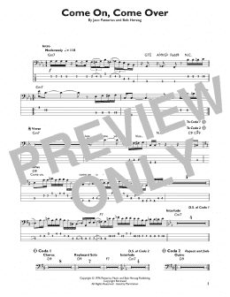 page one of Come On, Come Over (Easy Bass Tab)