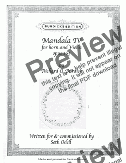 page one of Mandala IV for violin and French horn