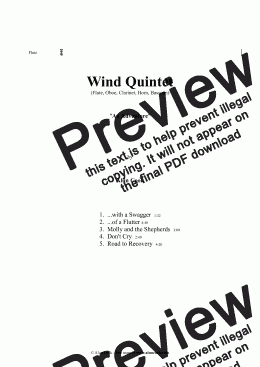 page one of Wind Quintet (An Adventure) - Complete - all 5 movements