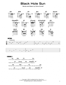 page one of Black Hole Sun (Really Easy Guitar)