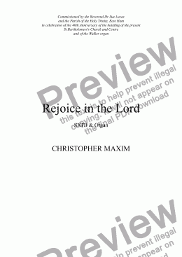 page one of Rejoice in the Lord (anthem)