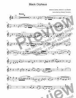 page one of  Jobim - Black Orpheus John Faddis transcribed trumpet Bb solo