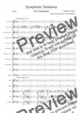 page one of Symphonic Variations - Parry - Orchestra - Score