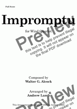 page one of Impromptu (by Walter G. Alcock, arr. for Wind Quartet)