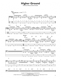 page one of Higher Ground (Easy Bass Tab)