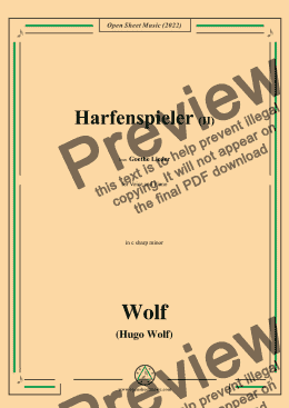 page one of H. Wolf-Harfenspieler II,in c sharp minor,IHW10 No.2