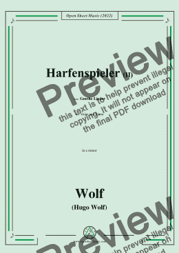 page one of H. Wolf-Harfenspieler II,in e minor,IHW10 No.2