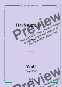 page one of H. Wolf-Harfenspieler II,in a minor,IHW10 No.2