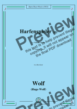 page one of H. Wolf-Harfenspieler II,in a flat minor,IHW10 No.2