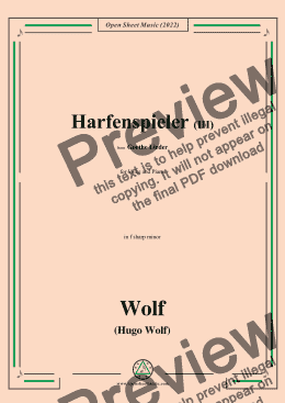 page one of H. Wolf-Harfenspieler III,in f sharp minor,IHW10 No.3