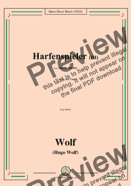 page one of H. Wolf-Harfenspieler III,in g minor,IHW10 No.3