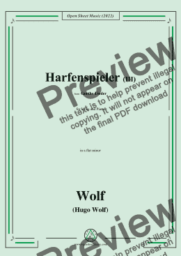 page one of H. Wolf-Harfenspieler III,in a flat minor,IHW10 No.3