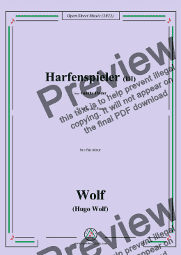 page one of H. Wolf-Harfenspieler III,in e flat minor,IHW10 No.3